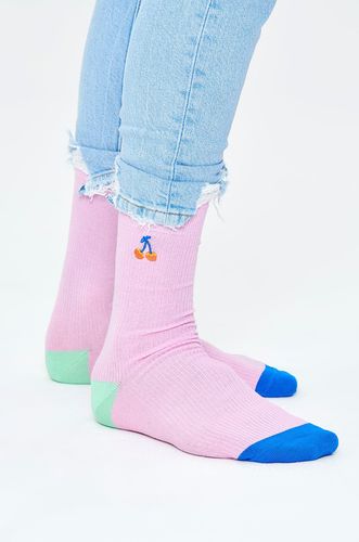 Happy Socks - Skarpety Ribbed Embroidery Cherry 26.90PLN
